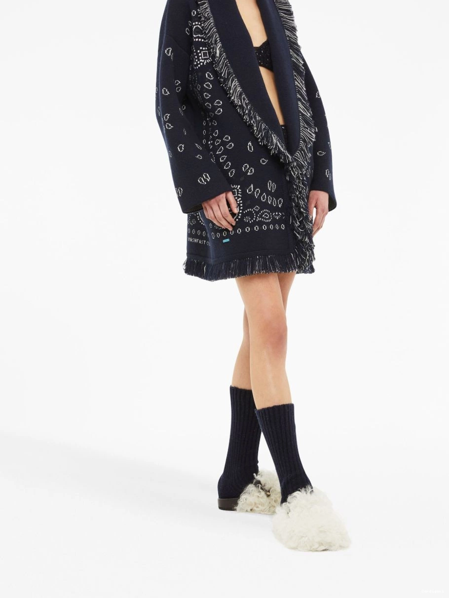 Affordable cashmere Women cardigan Bandana jacquard Alanui 0403